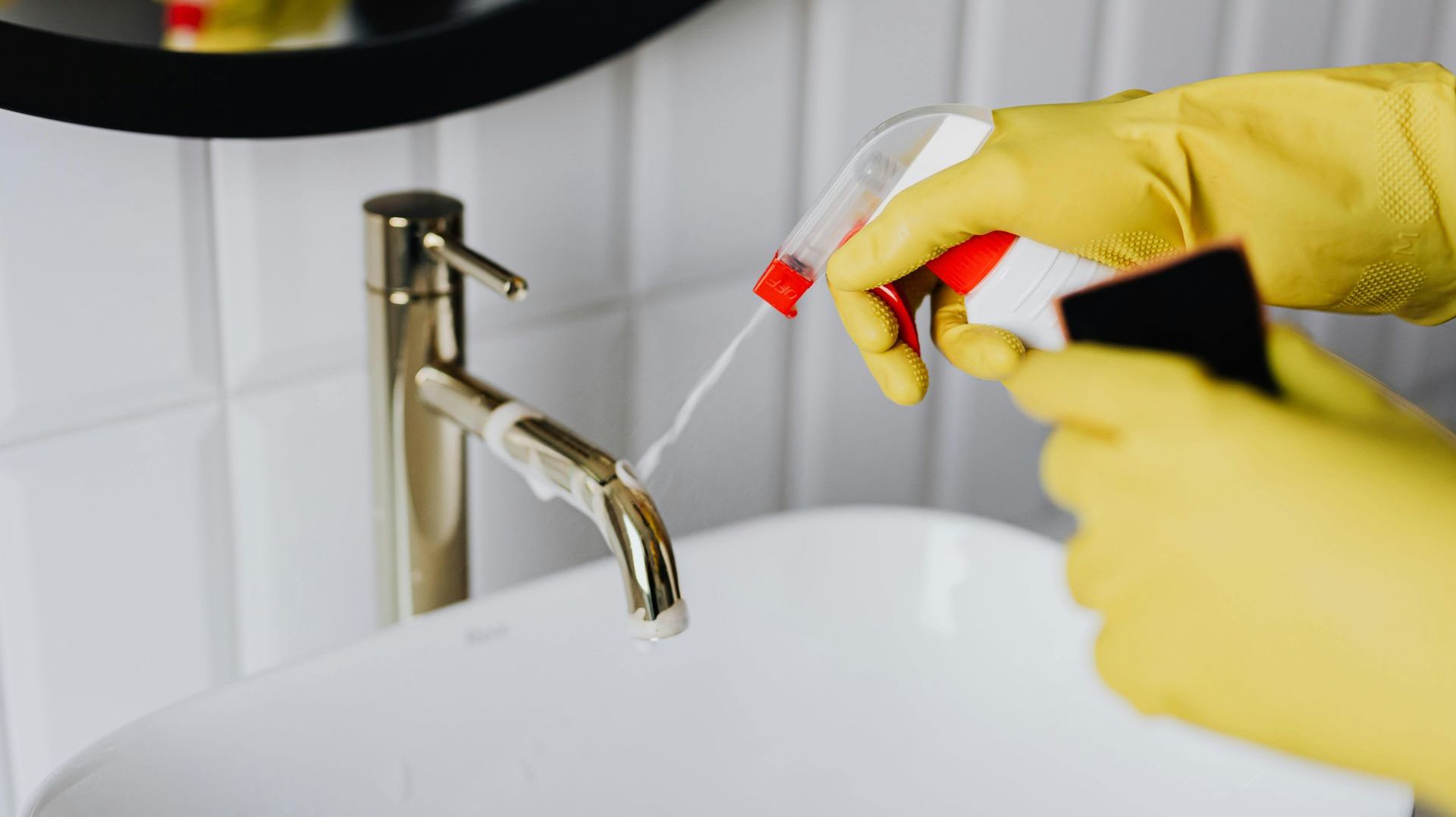 cleaning a faucet