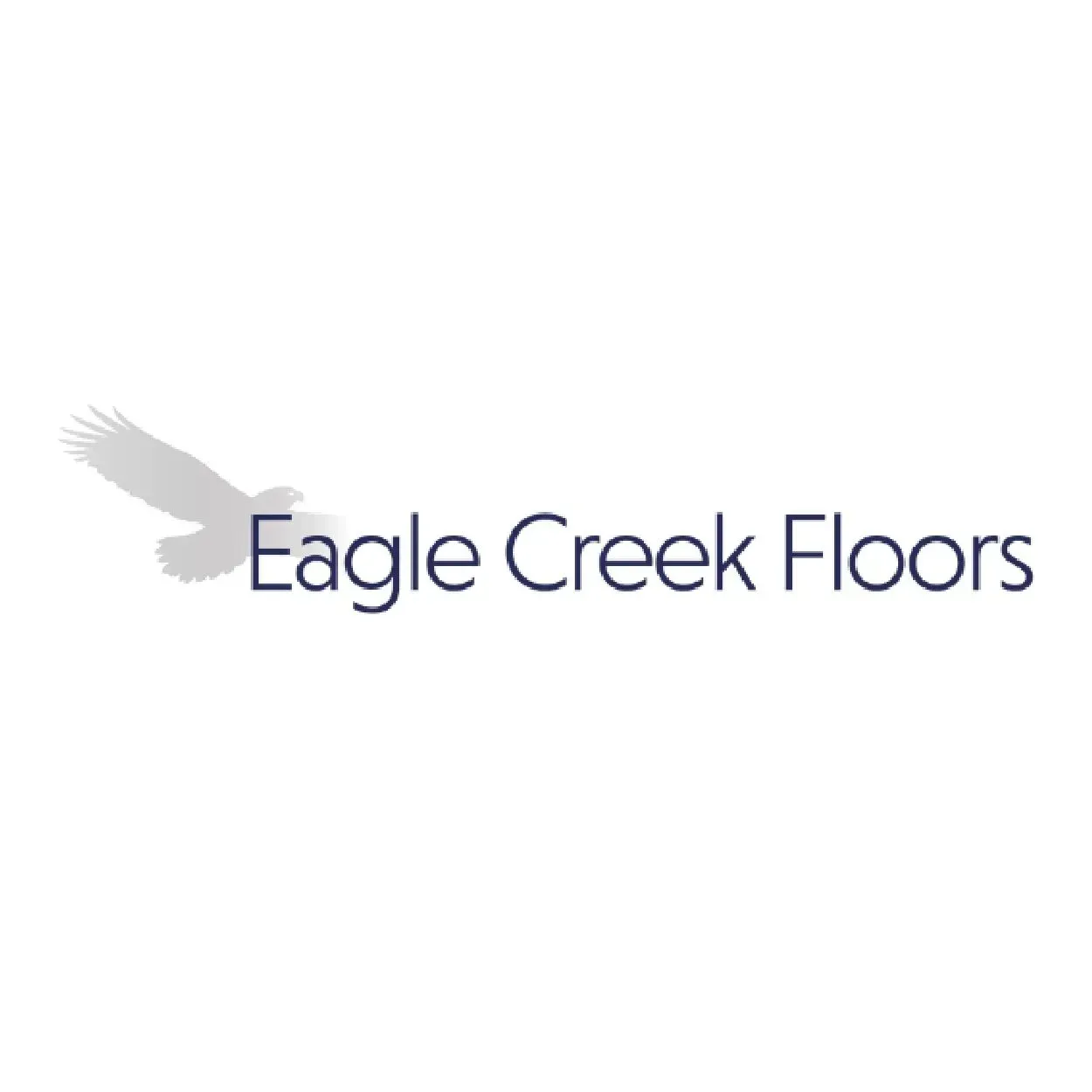 Eagle Creek Floors logo with a gray eagle silhouette and purple text on a white background