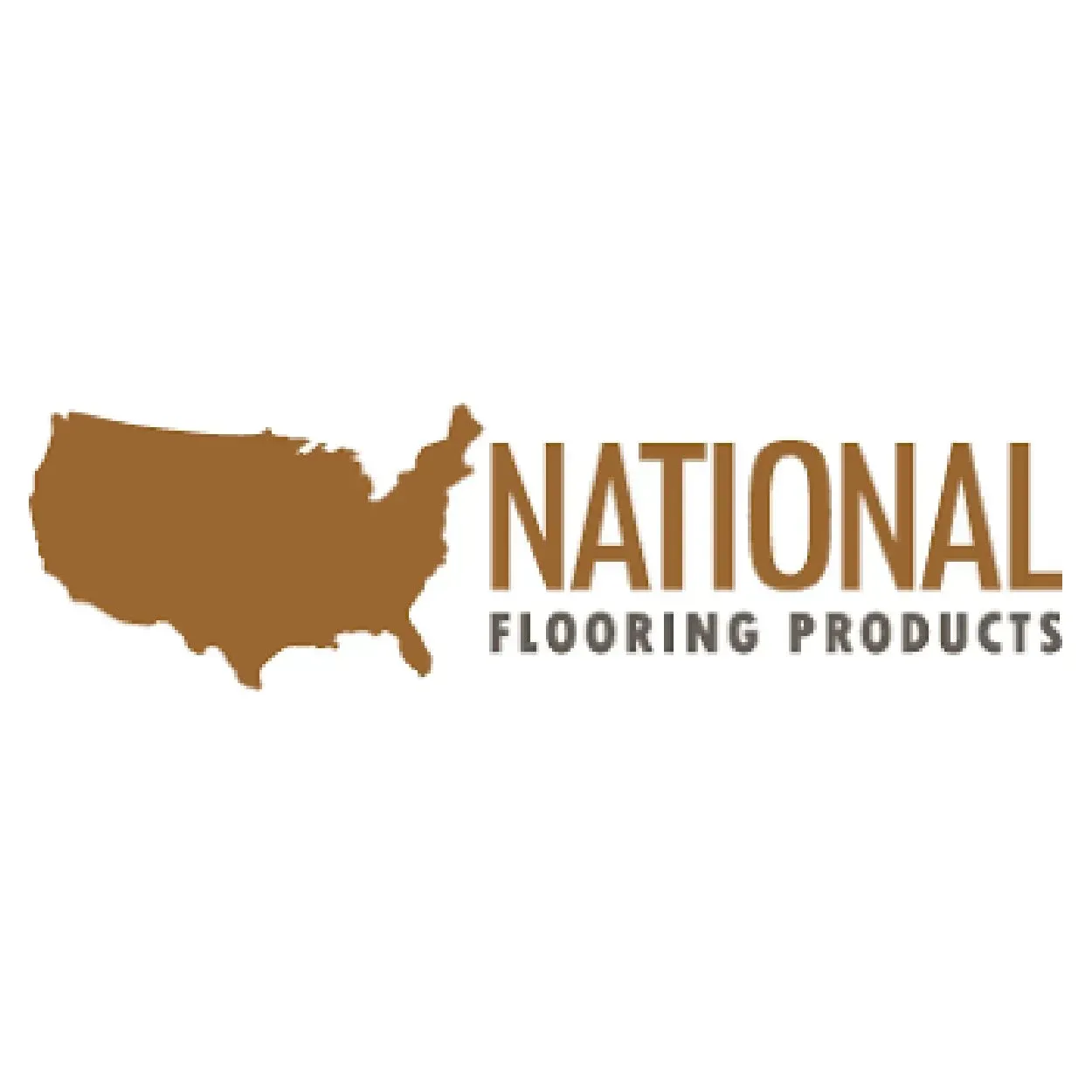 National Flooring Products logo with brown U.S. map and text on white background