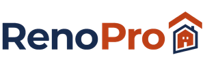RenoPro logo: blue "Reno" next to orange "Pro" with a house icon above.