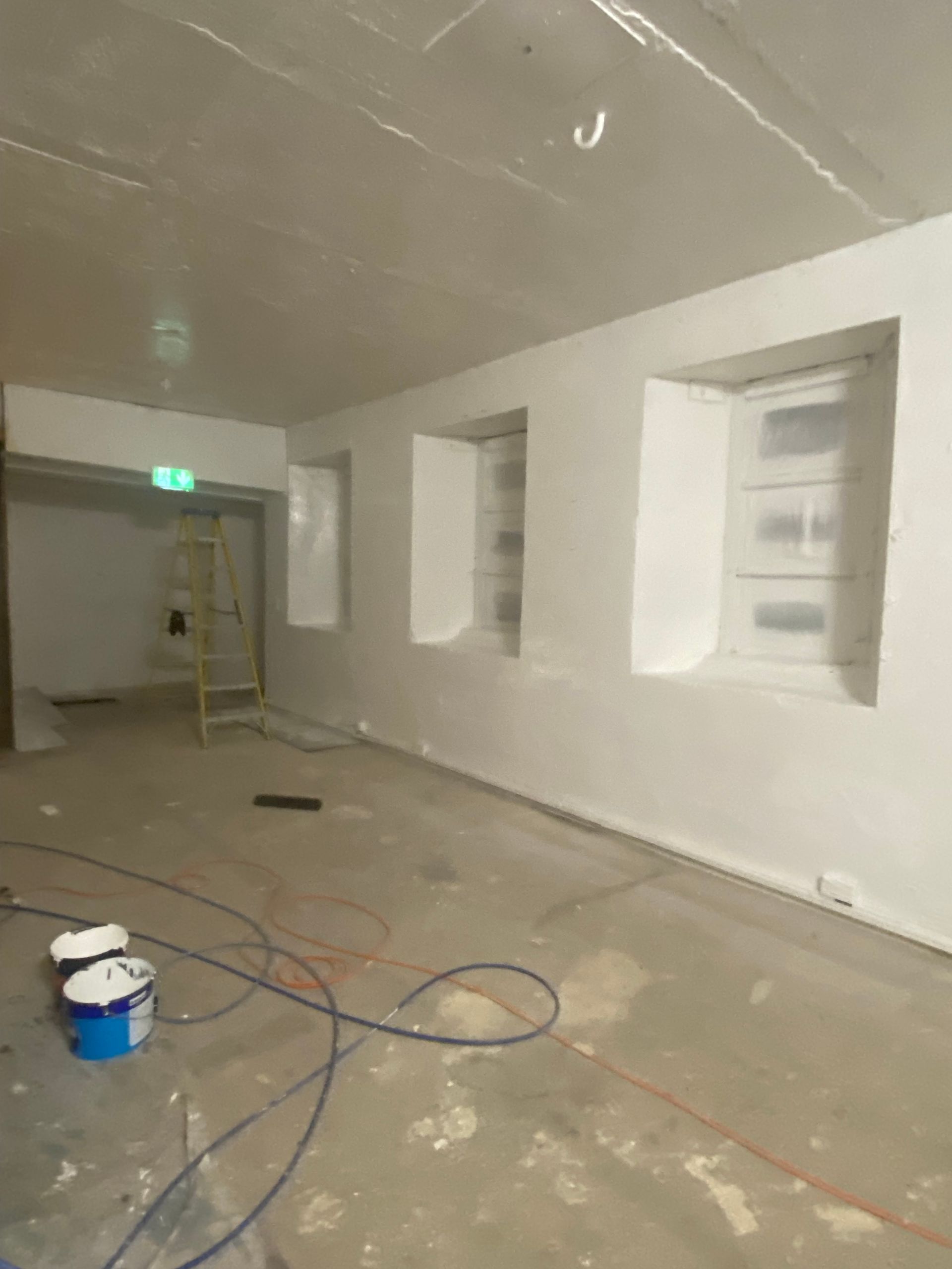 The bar at Fort Paull, prepped and painted