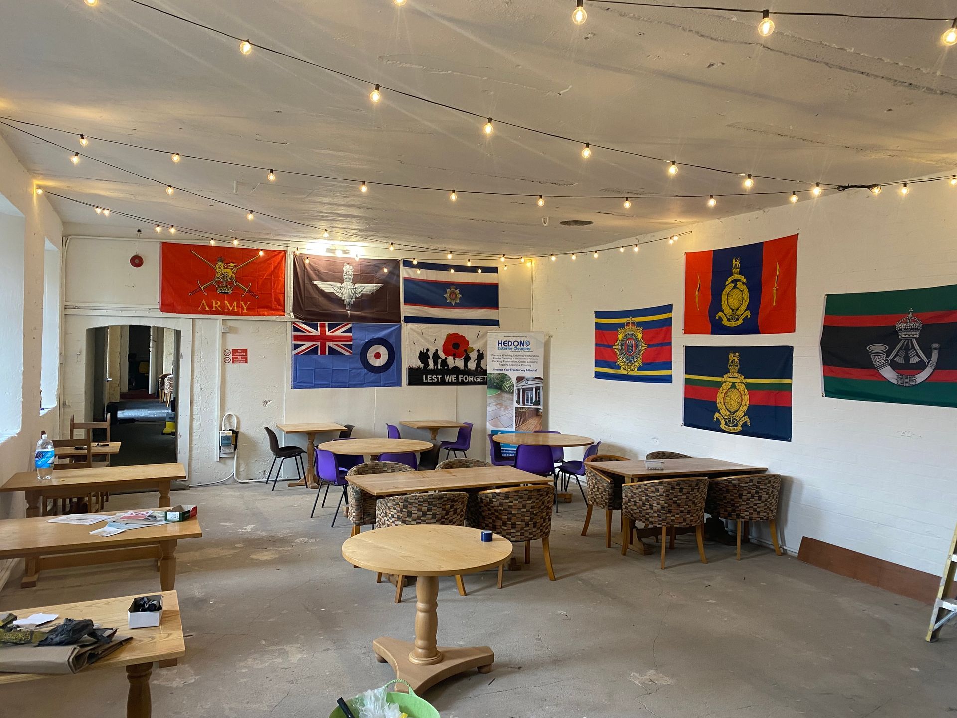 The bar at Fort Paull, recently painted and ready for the public