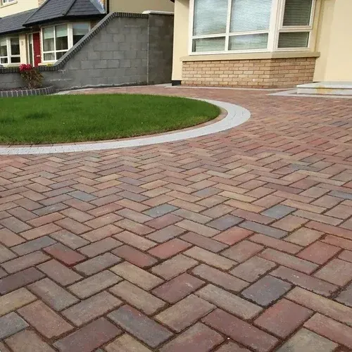 Block paved driveway cleaned with professional pressure washing