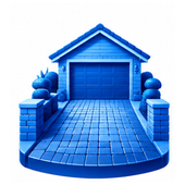 3D illustration of a clean block paved driveway representing professional driveway cleaning