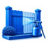 3D illustration of a freshly painted garden fence representing professional fence painting