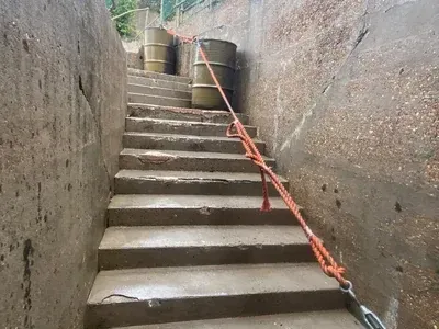 Steps at Fort Paull during ongoing community cleaning and maintenance work