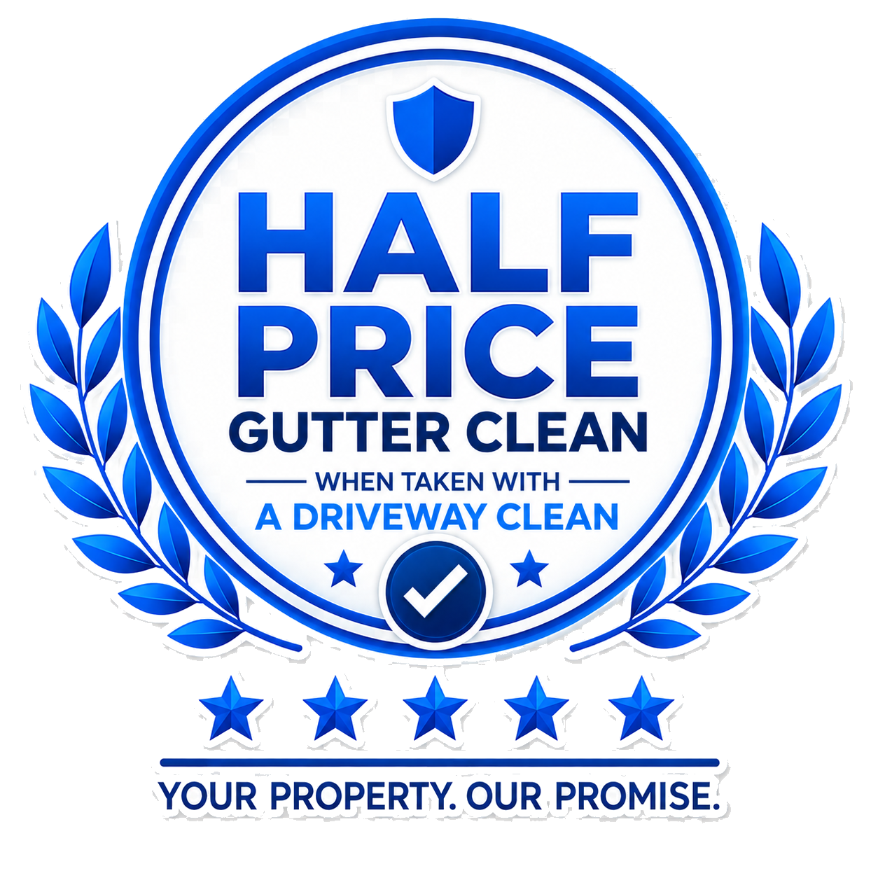 Half price gutter cleaning when booked with a driveway clean special offer