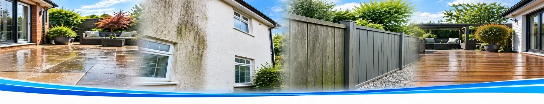 Exterior cleaning services including patio cleaning, render cleaning, fence painting and decking restoration in Hull and East Yorkshire