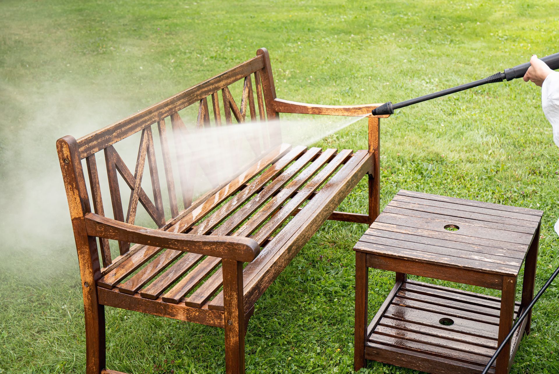 Outdoor furniture cleaning: Professional services to remove dirt, stains, and weathering from patio furniture, restoring their original beauty