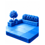 3D illustration of a clean paved patio representing patio cleaning and restoration