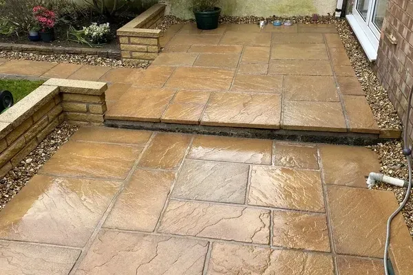 Clean paved garden patio after professional patio cleaning in Bilton, Hull