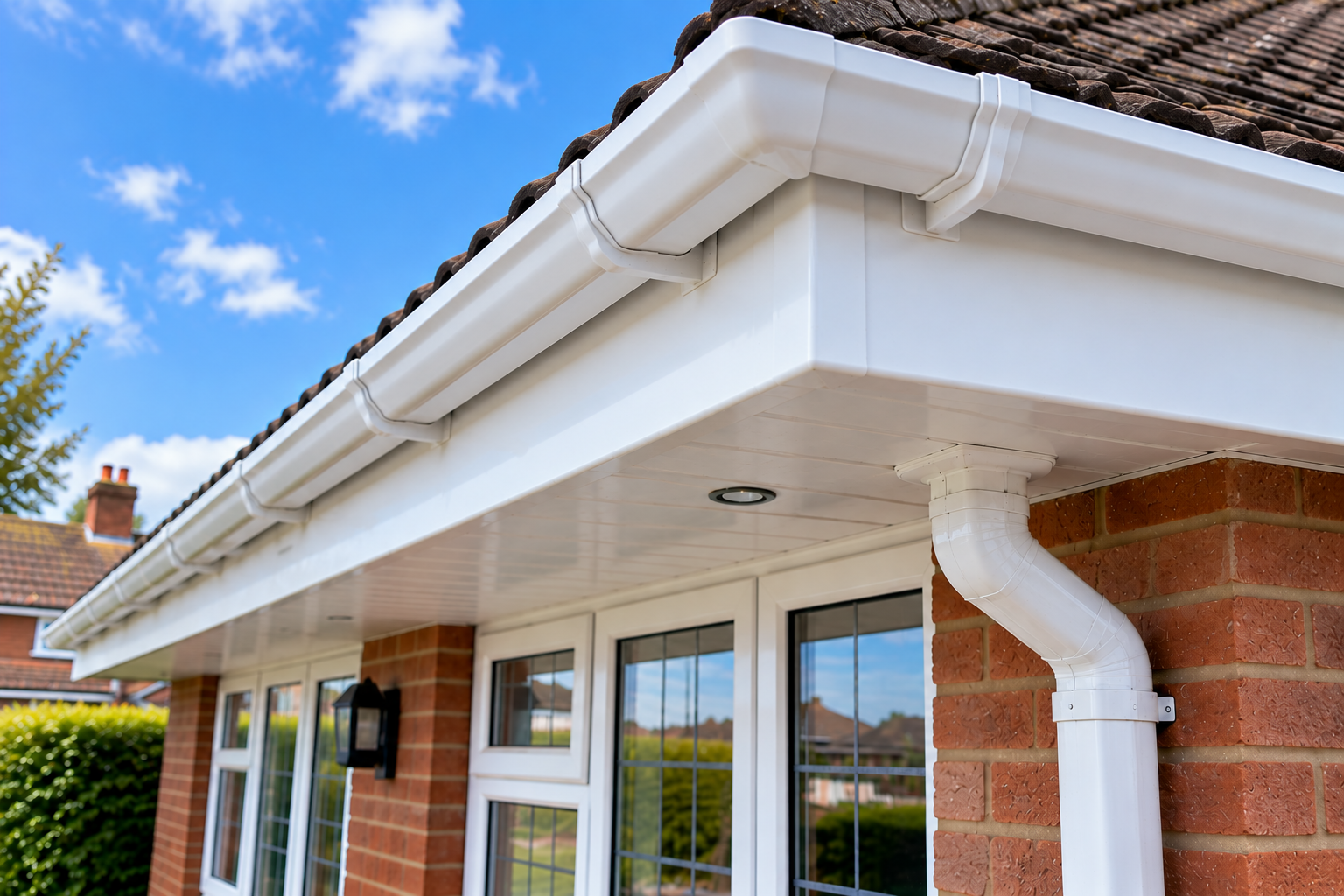Clear gutter free from leaves moss and debris after professional gutter cleaning