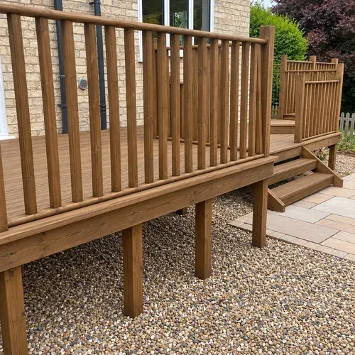 Restored timber decking in Hessle finished with natural oak decking oil
