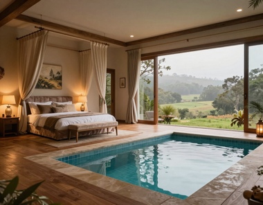 Habitación romántica con piscina