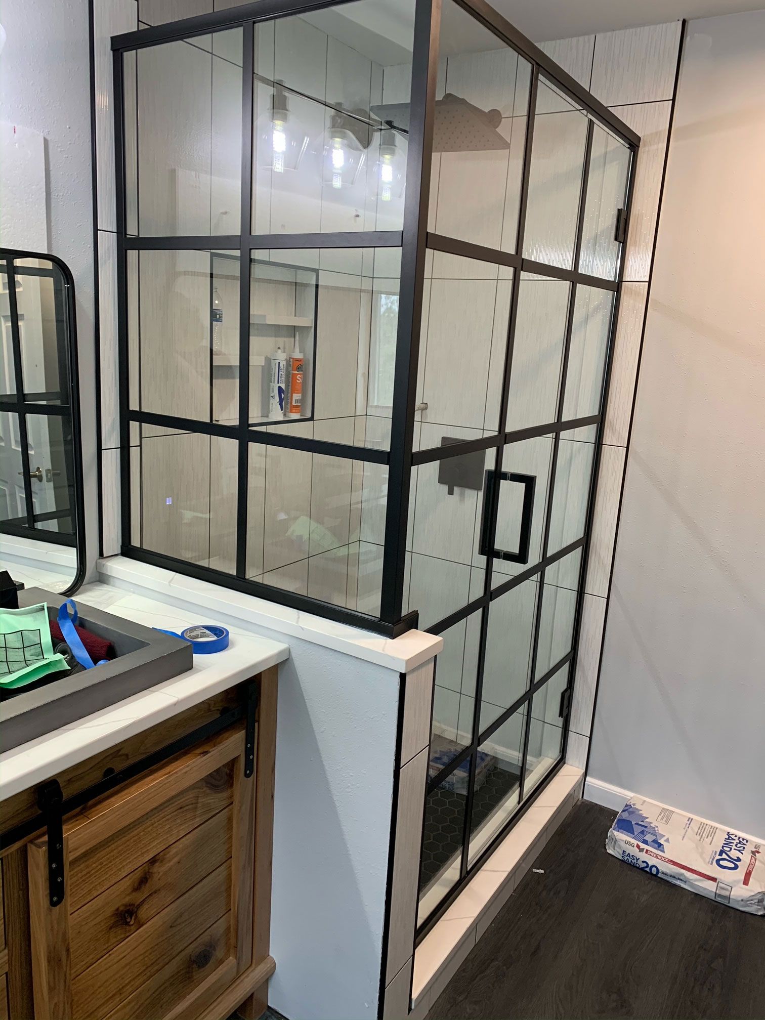 Black Frame Glass Shower — La Crosse, WI — Glass Interiors & Steel