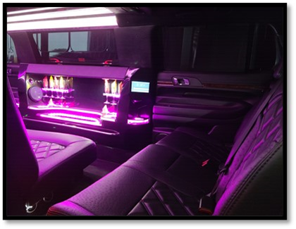black mkt limousine rental interior