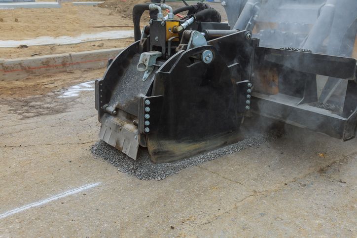 Machine cutting technique remove the old asphalt from the road