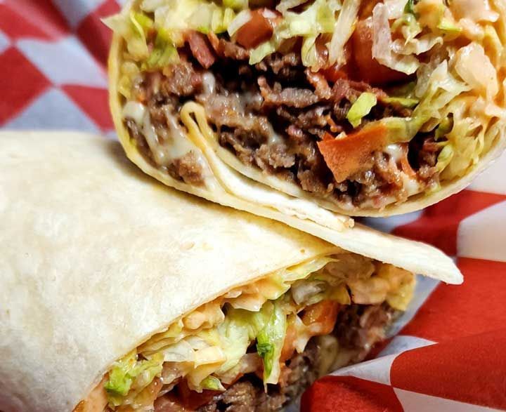 burrito cut in half