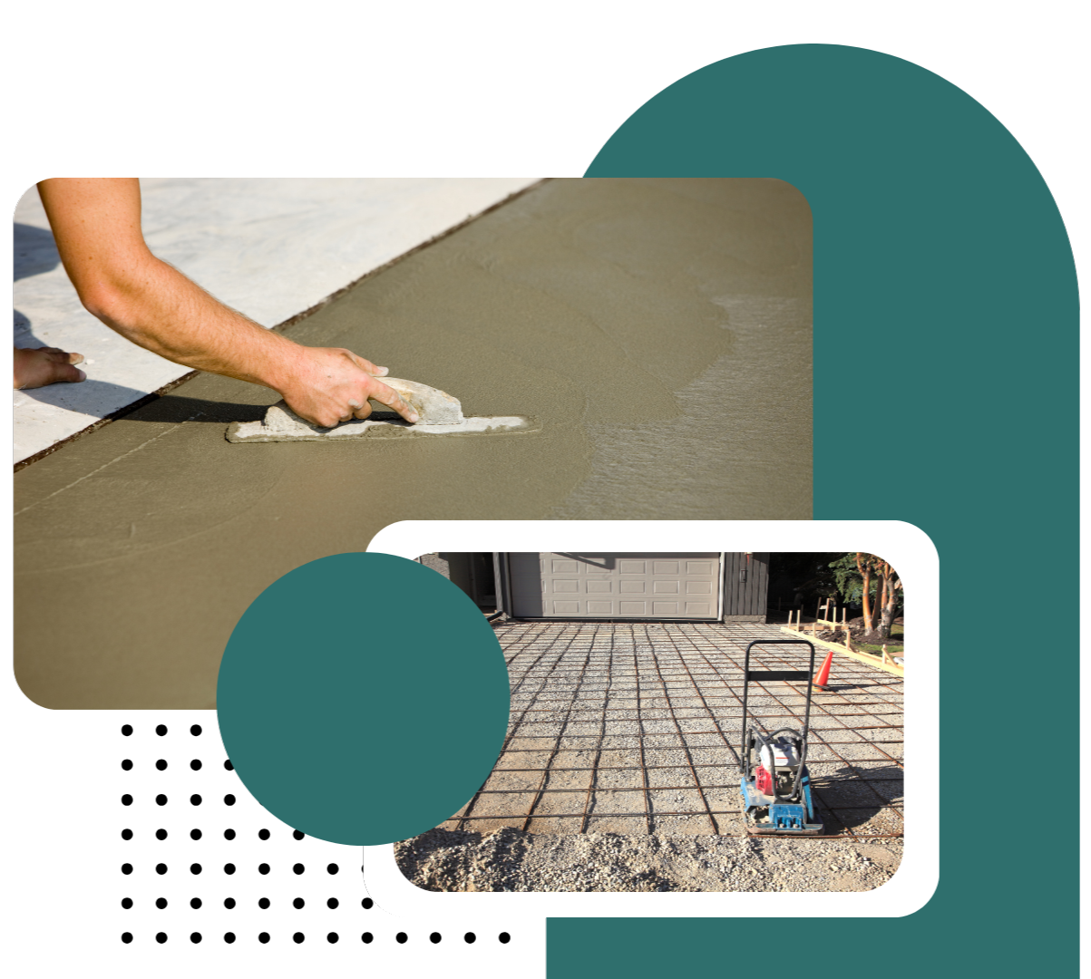 Homeowner driveway resurfacing project with smooth concrete finish