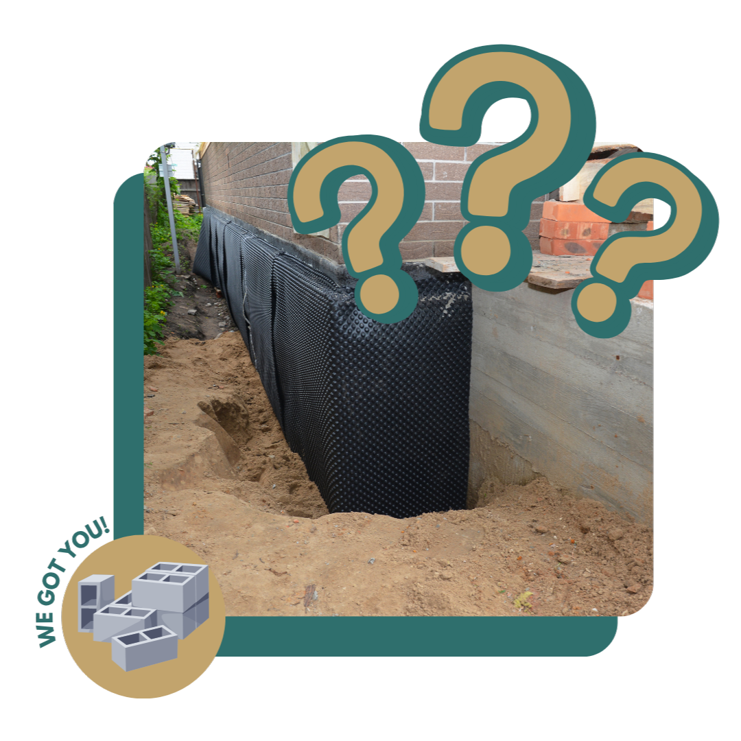 Basement waterproofing system installation with sump pump in crawl space