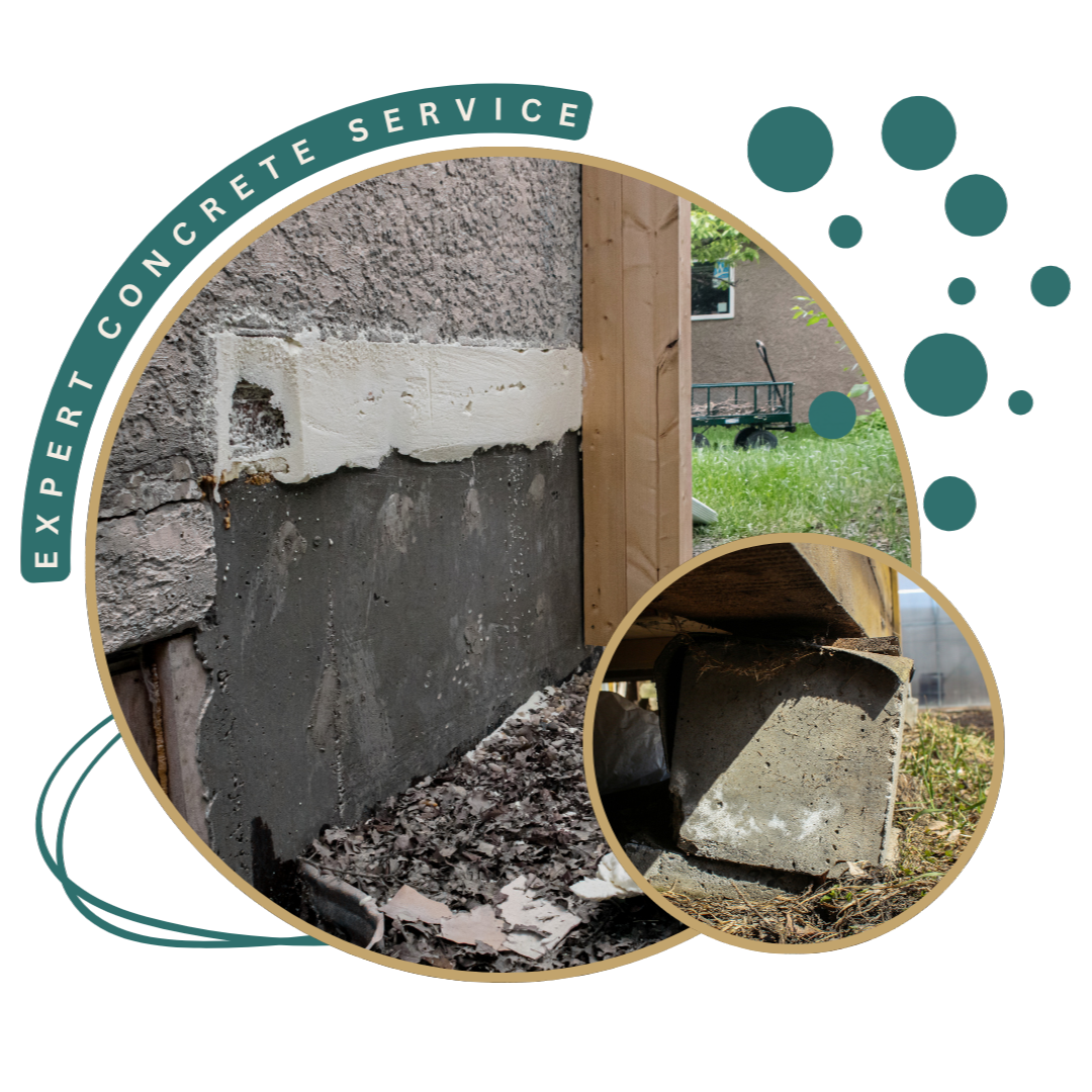 Waterproofing crew installing french drain system around home foundation