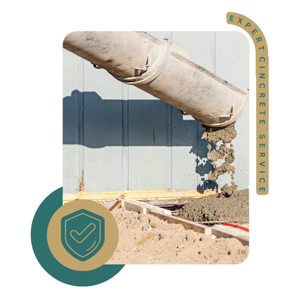 Concrete contractor preparing site for driveway installation project