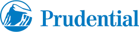 The Prudential logo, featuring a blue circular icon of the Rock of Gibraltar next to the blue word