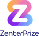ZenterPrize logo with a multicolor gradient &ldquo;Z&rdquo; above the brand name in purple text