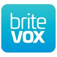 BriteVox logo in white text on a blue rounded-square background