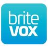 Britevox logo in white text on a blue rounded square background