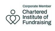 Corporate Member logo for the Chartered Institute of Fundraising with heart outline icon