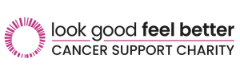 Look Good Feel Better Cancer Support Charity logo in black and pink with a pink circular icon