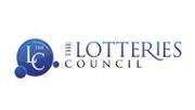 Logo for The Lotteries Council with blue circular LC icon and text