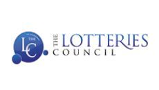 Logo for The Lotteries Council with blue circular LC icon and text