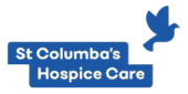 St Columba's Hospice Care logo in blue and white with a dove icon