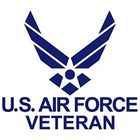 Blue US Air Force Veteran logo with wings and star.