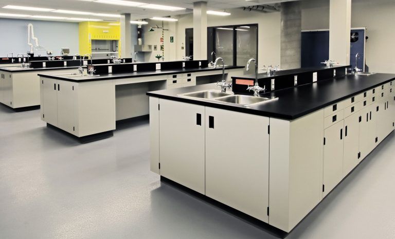 Livingstone Solid Surface Counters Picture of Livingstone Solid Surface Lab Counters