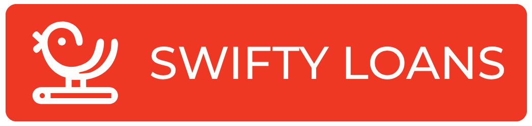 Red Swift Loans logo with white icon and text on a red background