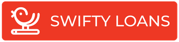 Red Swift Loans logo with white icon and text on a red background