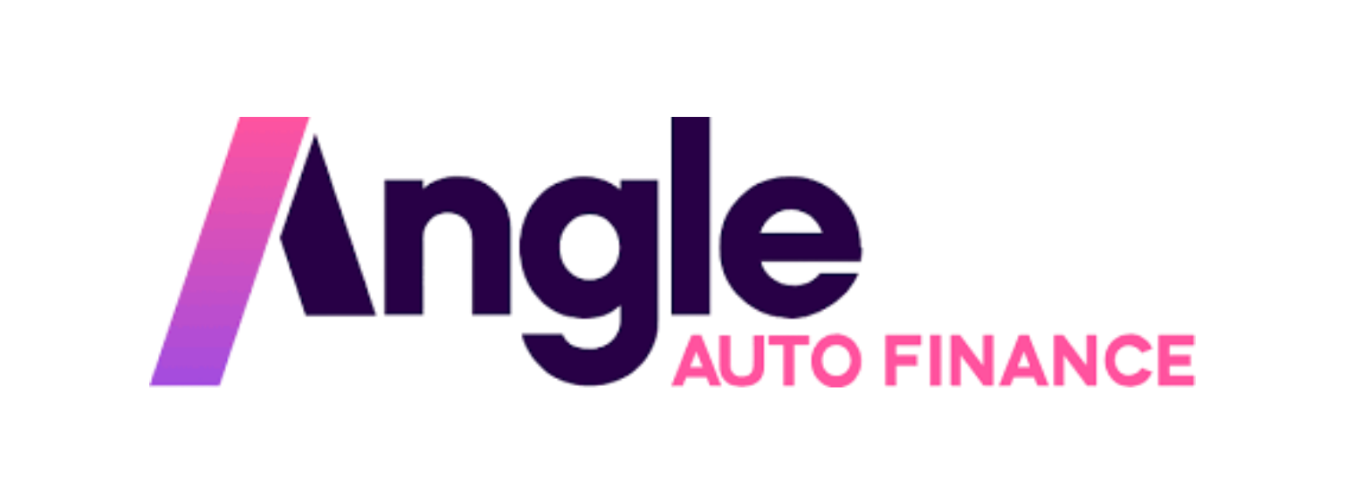 Angle Auto Finance logo in purple and pink text on a white background