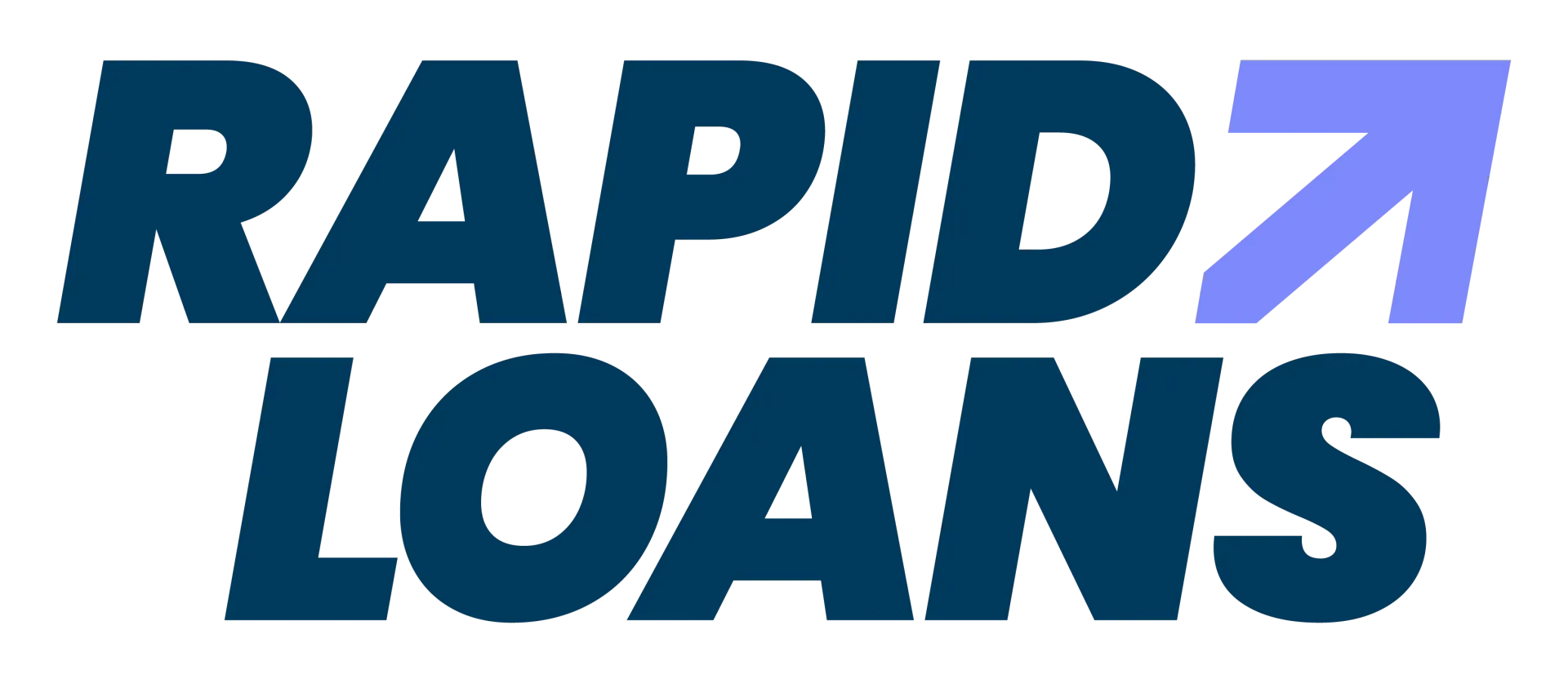 Rapid Loans logo in dark blue and purple with an upward arrow