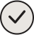 Checkmark icon inside a light gray circle.