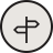 Signpost icon with two directional arrows in a circle.