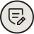 Document with a pencil editing it, contained within a circle.