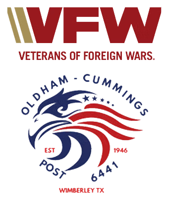 VFW logo: red and gold text, a stylized eagle, 