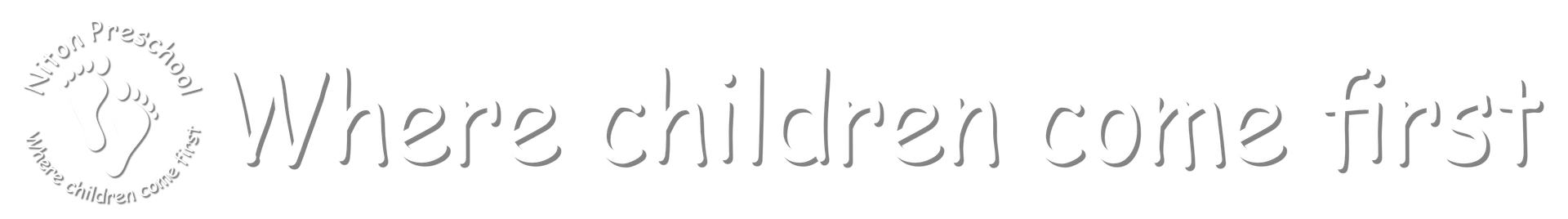 A white background with the words `` where children come first '' written on it.