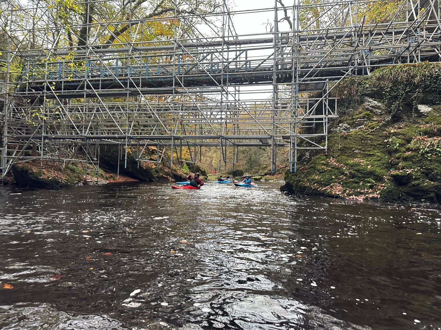 River Roe - Construction on Footbridge below the Dog Leap