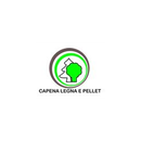Un logo circolare con il contorno di un albero e un'icona di un albero verde sopra il testo: CAPENA LEGNA E PELLET.
