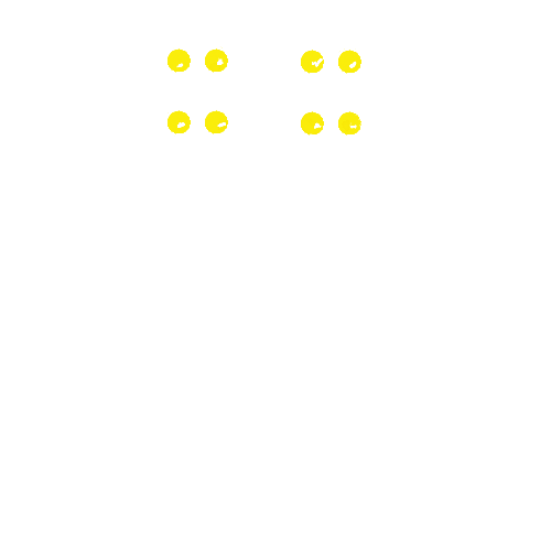 A pair of yellow beads on a white background.