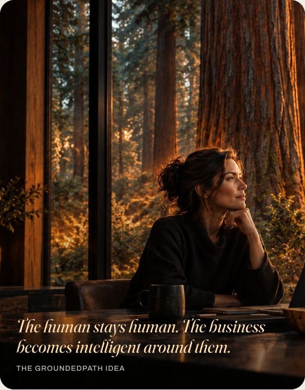 The human stays human. The business becomes intelligent around them.